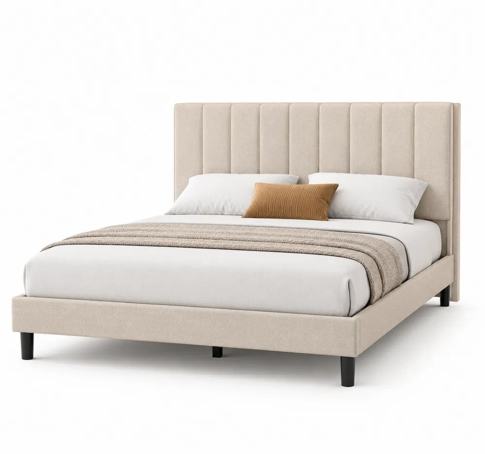 Polsterbett Beige Polyester 200x180 cm