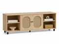 TV-Schrank Holz MDF Rattantüren 120x40x50 cm