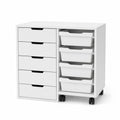 Schubladenelement mit Rollen Weiß MDF Kunststoff