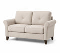 Zweisitzer Sofa Stoff Beige mit Holzfüßen