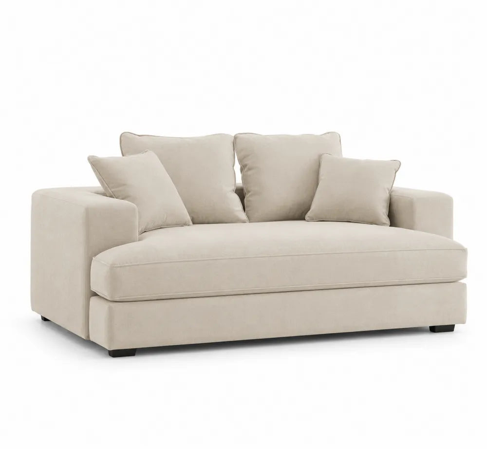 2-Sitzer Sofa aus Polyester mit Kissen Beige
