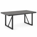 Rechteckiger Esstisch MDF und Stahl Grau 180x90x75 cm