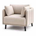 Beiger Sofasessel aus Polyester mit Kissen und Metallbeinen
